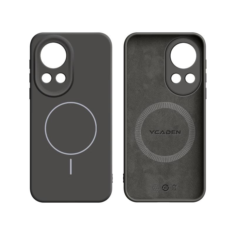 Huawei Nova13 Case Nova13/12 Protective Cover Full Coverage Ultra-Thin Skin-Feel Magnetic Liquid Silicone Shockproof Simple Unisex Graphite Black