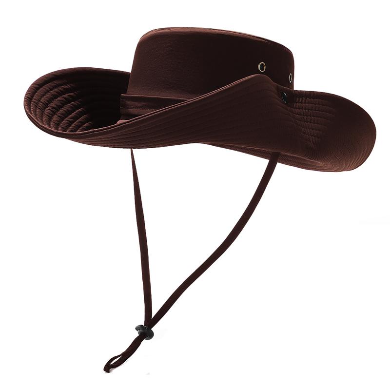 Four Seasons Fisherman Hat Men Women Western Cowboy Hat Breathable Outdoor Mountaineering Camping Fishing Big Brim Hat