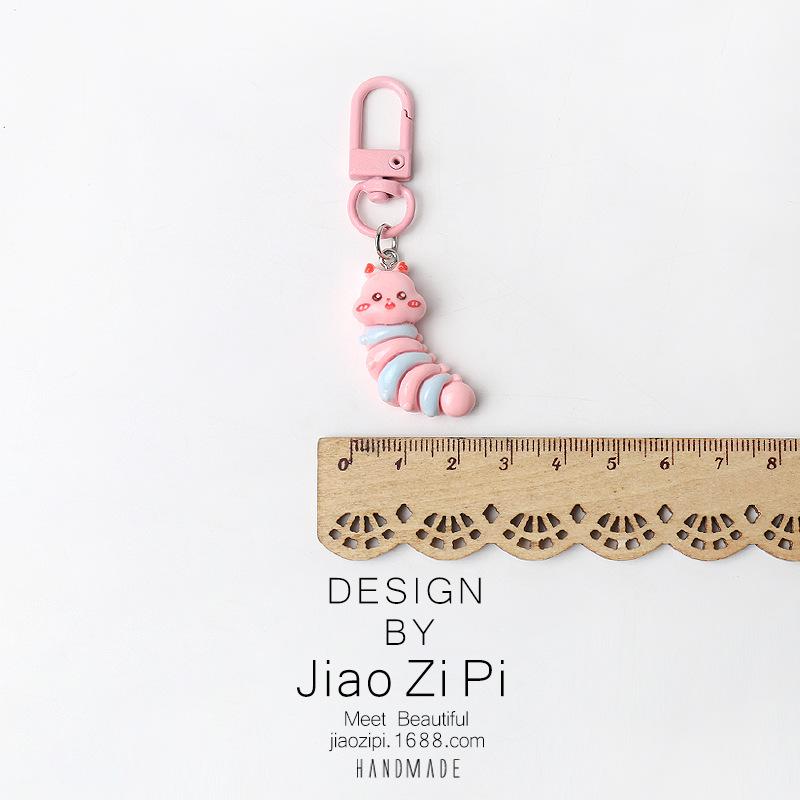 Customized Cartoon Caterpillar Keychain: Versatile Ornament for Bags & Schoolbags