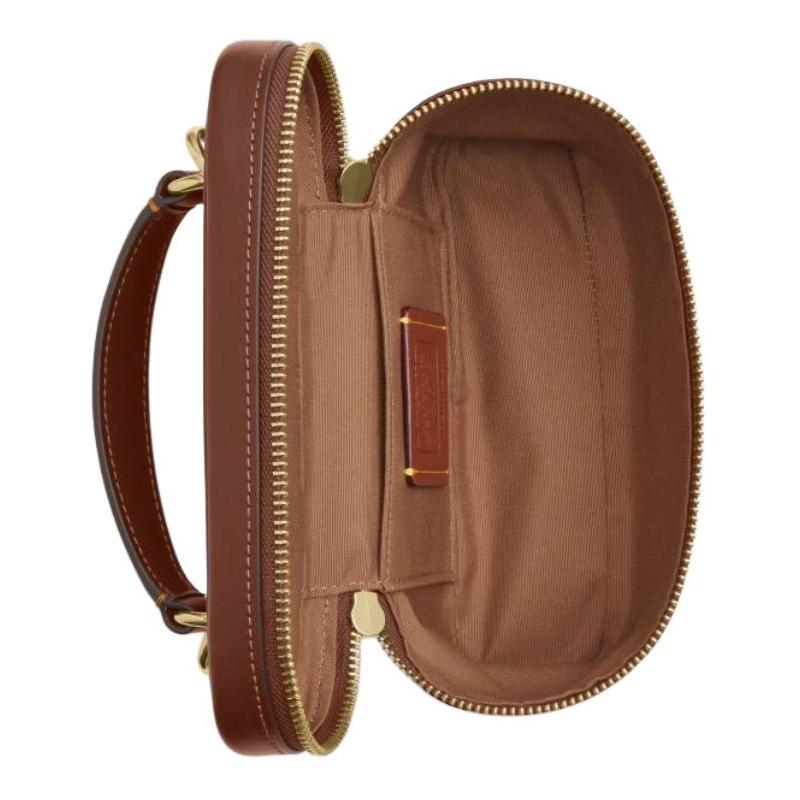 Coach RAINER 19 Brand Logo Artificial Leather Handbag Small Women's Brown