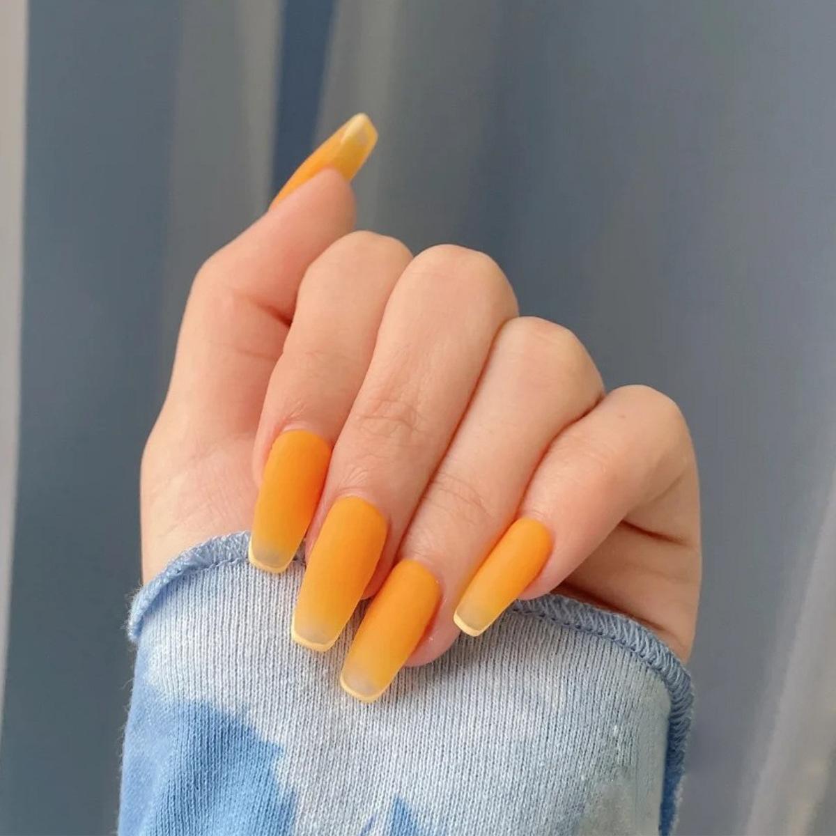 

Lemonade Summer Wear Nail Finished Fake Nail Nail Patch Nail Patch Fake Nail Patch