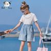 CHANZUIGOU Girls' Printed Short Sleeve T-Shirt