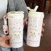 Cute Kawaii Bear Insulated Stainless Steel Tumbler With Straw Tea Infuser Women 500ml