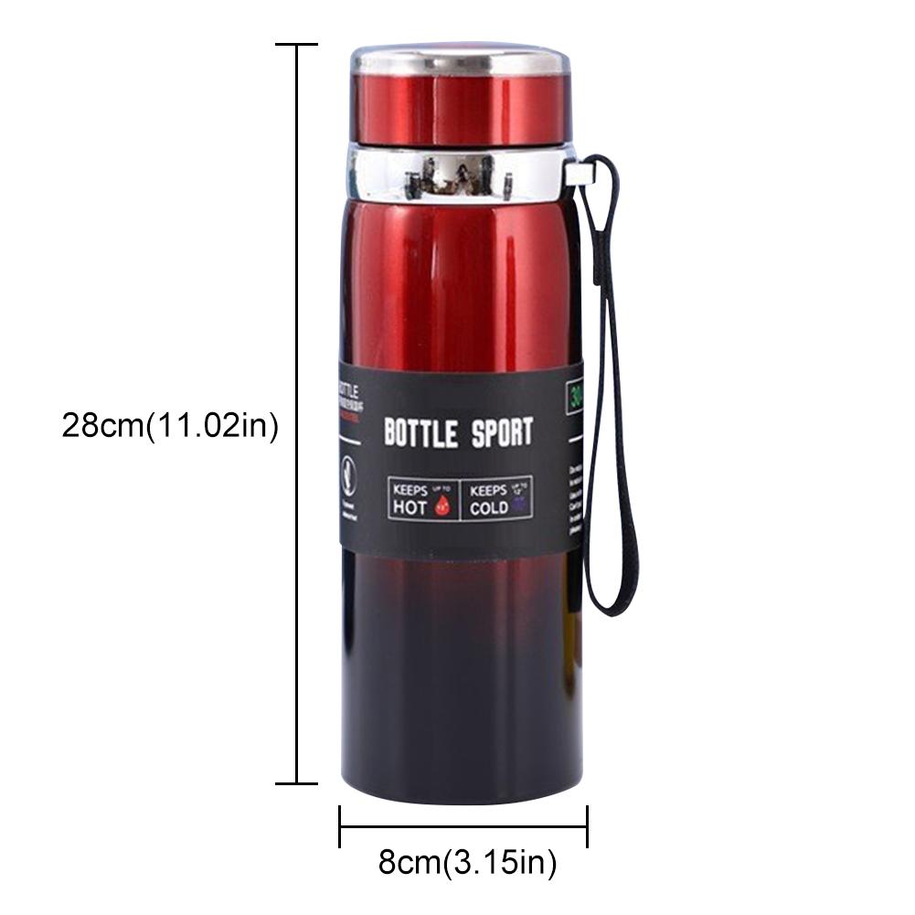 1000ml Insulated Thermal Bottle with Handle Vacuum Double Insulation Cup Large Capacity Outdoor Vacuum Jar for Hot Cold Drinks