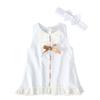 Cute Baby Girl Dress Solid Bow Lace Tulle Party Princess Dress Clothing