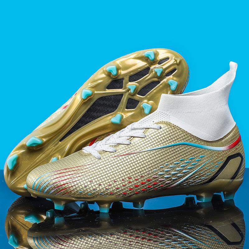 Professional Sports Soccer Shoes Men's High Top Student Teen Male TF Broken Nails Girl Training Adult Game