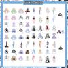 63-Piece Clothing Design Doodle Stickers for Skirts & Outfits