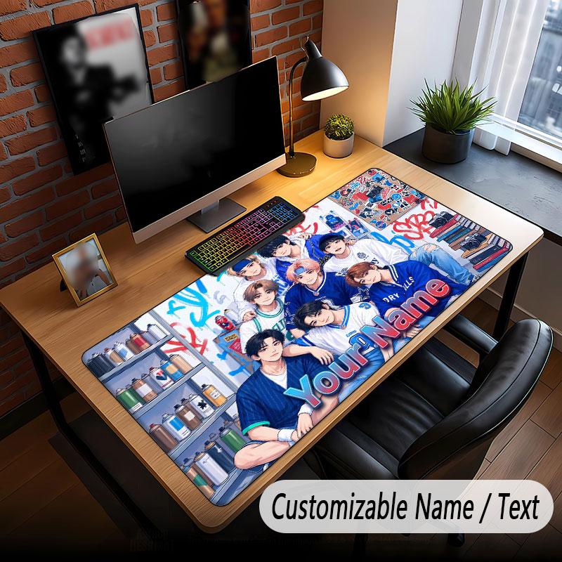 Custom Name Extended Mouse Pad,Stray Kids Gaming Desk Mat For Home Office Desktop Decor