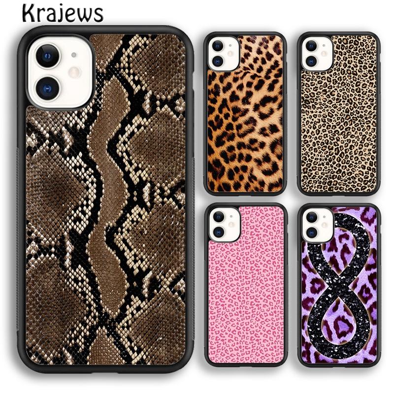 Krajews Leopard Print Scrun Soft Phone Case Cover For iPhone 17 Air 16 15 14 Plus 12 Pro Max Coque Shell Fundas