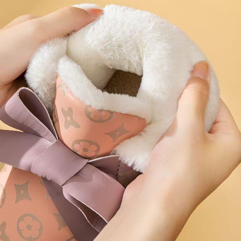 Women's Warm Waterproof Velvet-Lined Snow Boots - Non-Slip, Fashionable Thick Sole