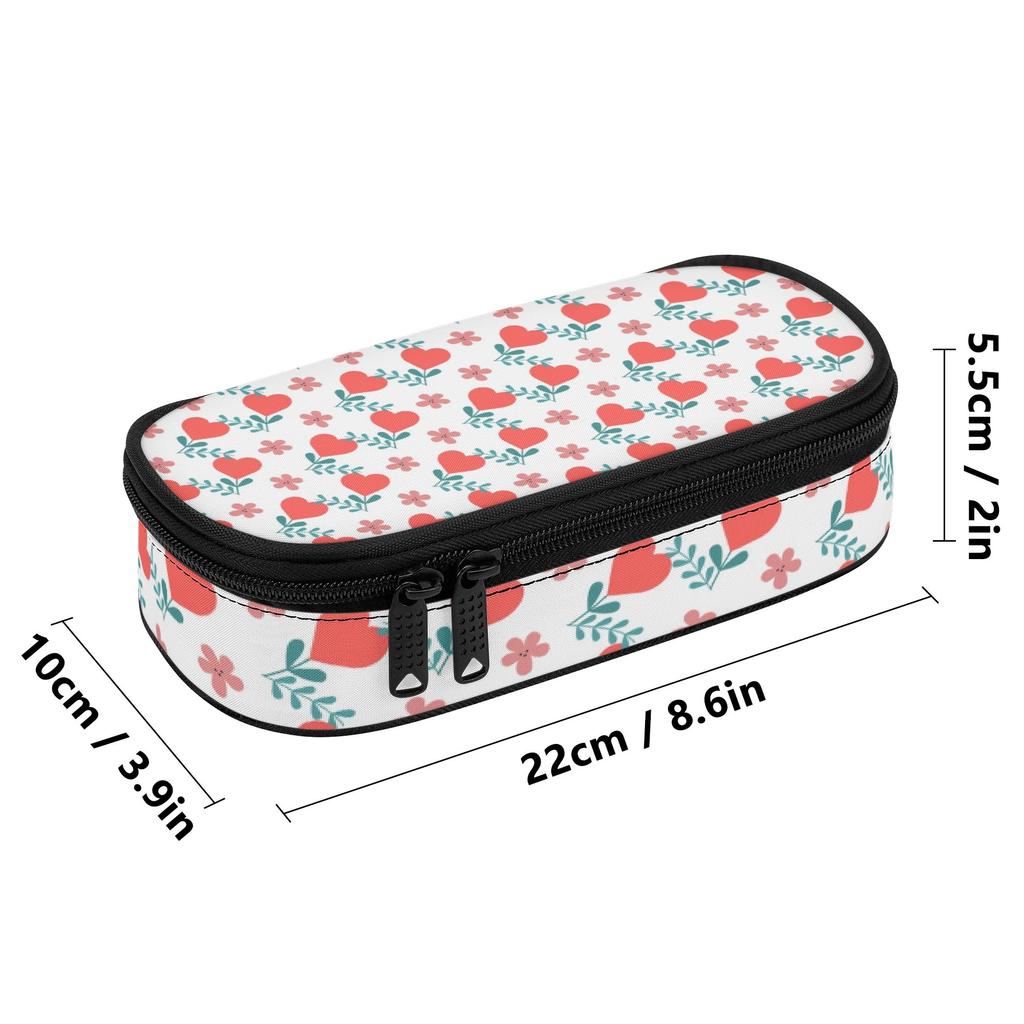 School Pencil Case Compact Shape 300D Polyester Smooth Zipper with Mesh Pocket Removable Divider and Pen Slots for Classroom Use