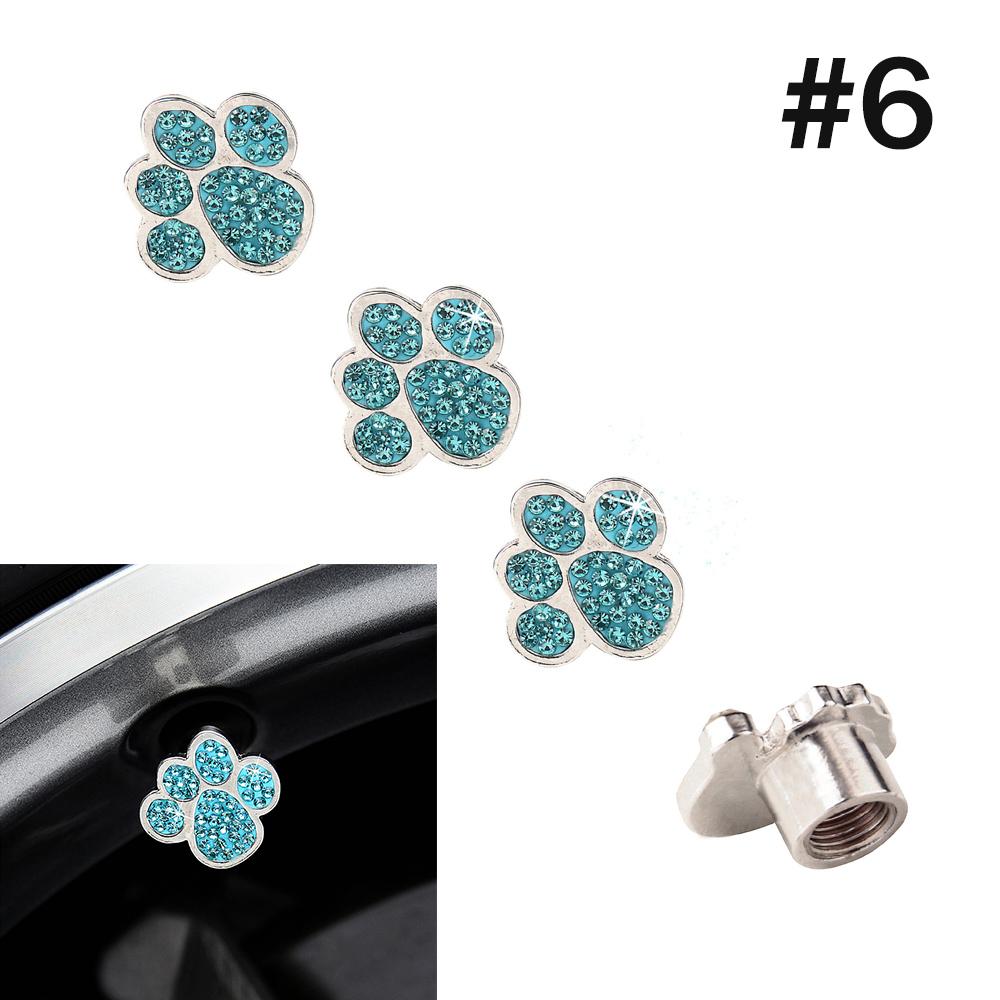 DSYCAR 4 Teile/satz Auto Rad Reifen Vorbau Luftkappen Pfote Diamant Staub-proof Caps Handgefertigte Strass Auto Reifen Ventil kappen