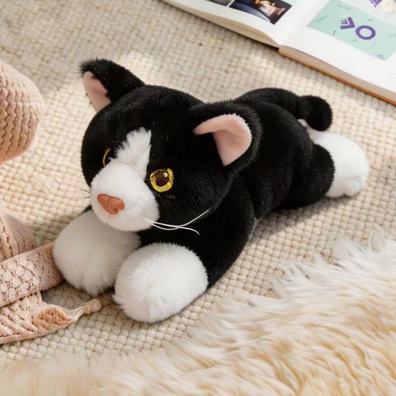 Newest Simulation Healing Lying Cat Doll Kawaii Stuffed Plush Toy Doll Cartoon Anime Cute Friends Birthday Holiday Gifts