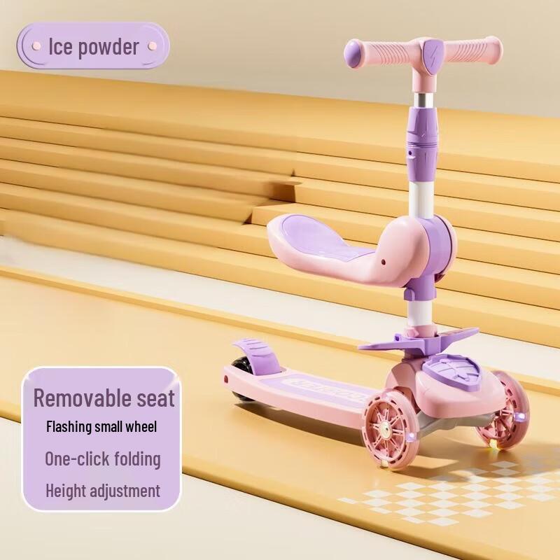 WEZHO 3-in-1 Kids Scooter with Seat and Flashing Wheels