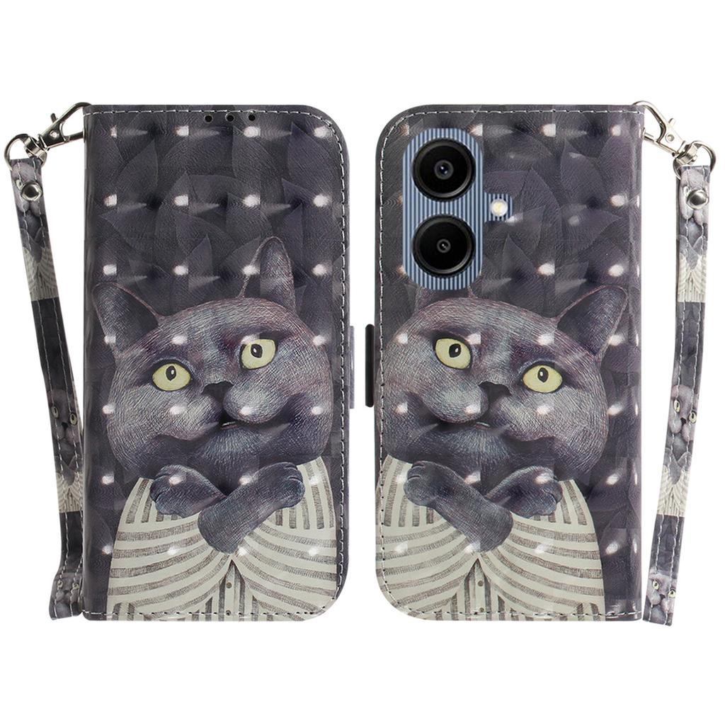 For Samsung Galaxy A07 5G Case Pattern Printing Leather Wallet Phone Cover with Wrist Strap