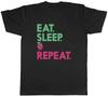 Eat Sleep Dinosaurs Mens T-Shirt Fossil Reptile Paleontology Unisex Tee Gift
