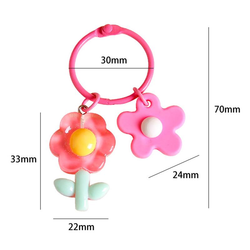Candy Color Flower Keychain Pendant Sweet Versatile Earphone Case Hanging Decoration Backpack Decoration Accessories Gifts