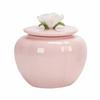 Pink Flower Ceramic Tea Jar Chinese Style Handmade Porcelain Tea Tin Moisture-proof with Sealed Lid Tea Sealed Jar Home Use