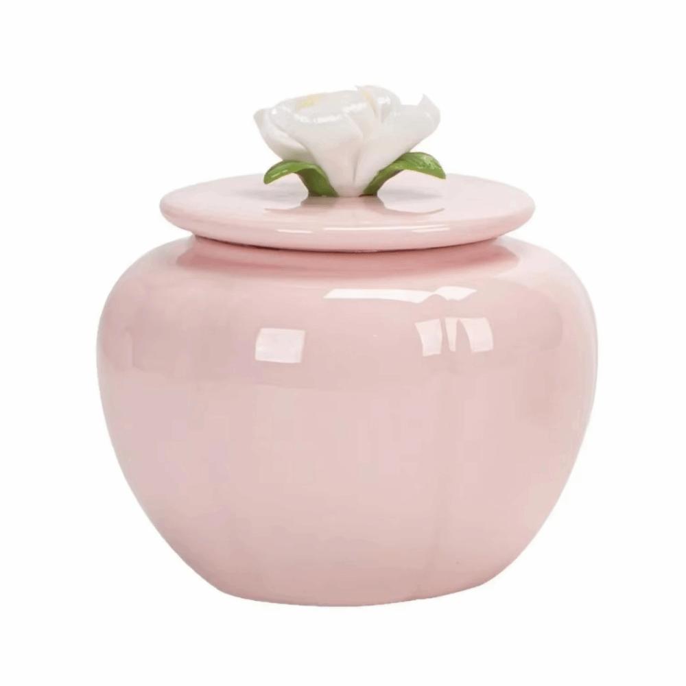 

Pink Flower Ceramic Tea Jar with Sealed Lid Handmade Porcelain Tea Tin Airtight Storage Moisture-proof Tea Tin Can Home Supplies розовый