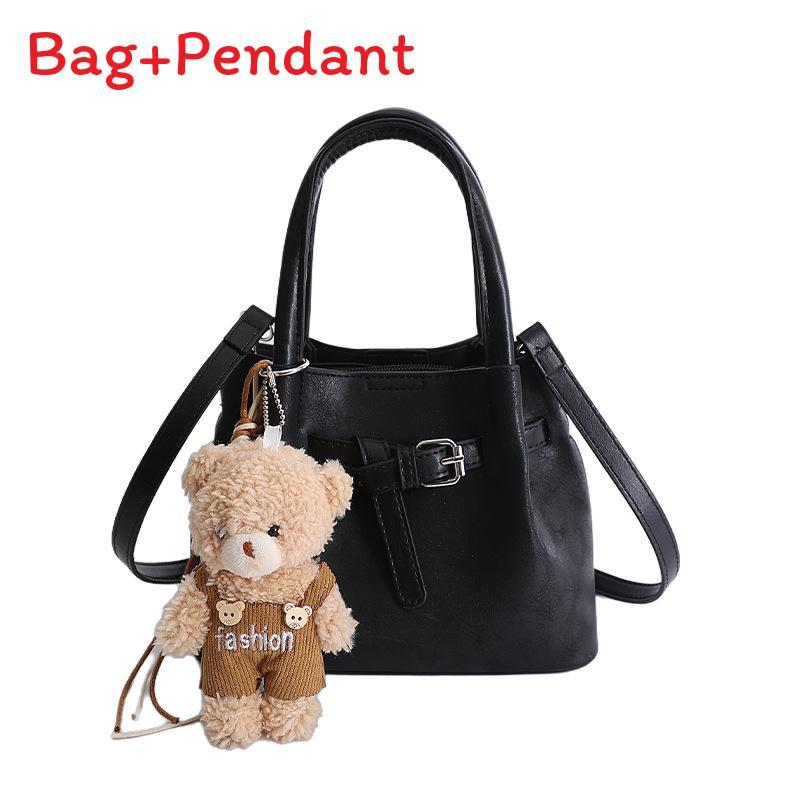 Pu Bucket Bag For Women With Zipper Closure And Inner Pockets For Daily Use