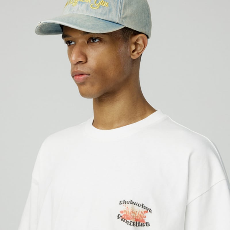 MAGOODGAN Headwear 9317 Chain-Embroidered Light Indigo Denim Ball Cap