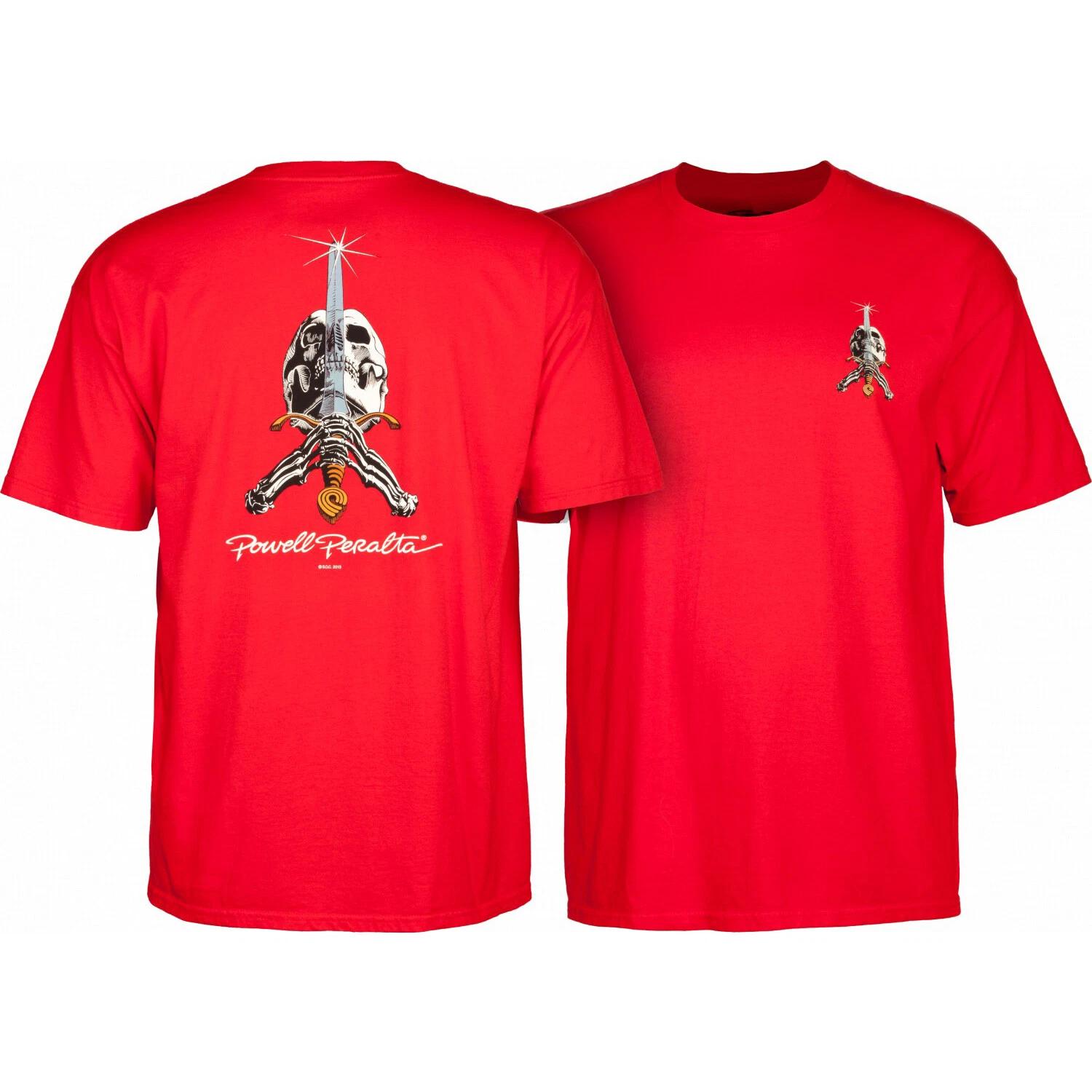 Powell Peralta Skateboard Shirt Skull & Sword Red L