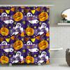 Halloween Printed Shower Curtain Waterproof Bathroom Decorative Waterproof Fabric Bathing Room Rug Decoration Purple
