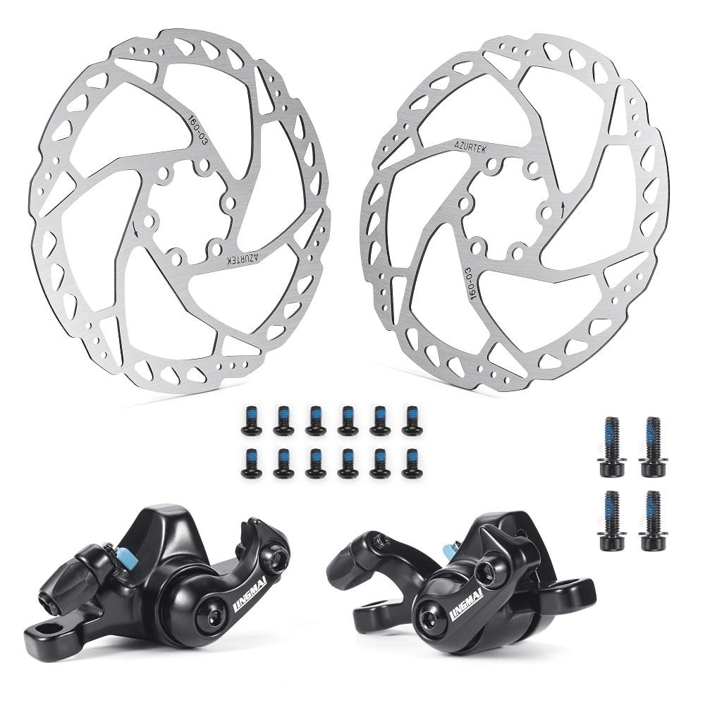 LINGMAI Rennrad Scheibenbremse Flat-Mount Direct Mount Mechanisch Drahtzug Scheibenbremse Vorne Hinten 160 mm Fahrradteile