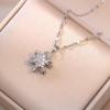 Trendy Zircon Snowflake Clavicle Necklace - Elegant Flower Style for Women