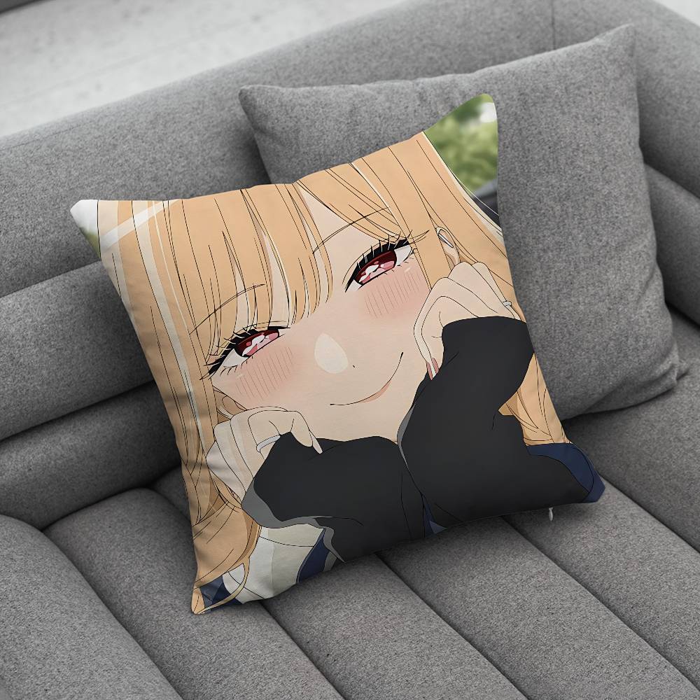 Marin Kitagawa Pillow Case For Home Bedroom Car Office Decoration Living Room Sofa Cushion Cover Suitable
