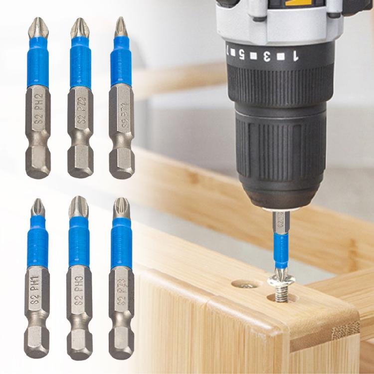 Impact Magnetic Crossed Bit PH2 Bit Steel Crossed Head Drill Bit Screwdriver Bit 1/4 Hex Shank Nonslip