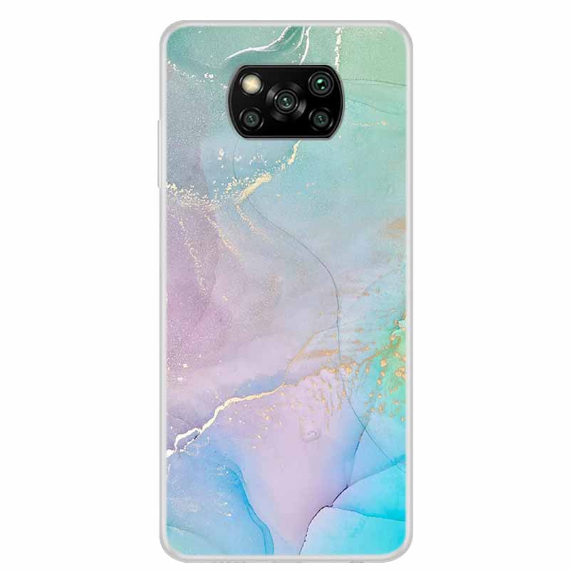 Phone Case For Xiaomi Poco X3 Pro Marble Patterns Back Cases Poco M6 Pro 4G F6 F5 F3 X6 X5 Transparent Soft Bumper Cover Fundas