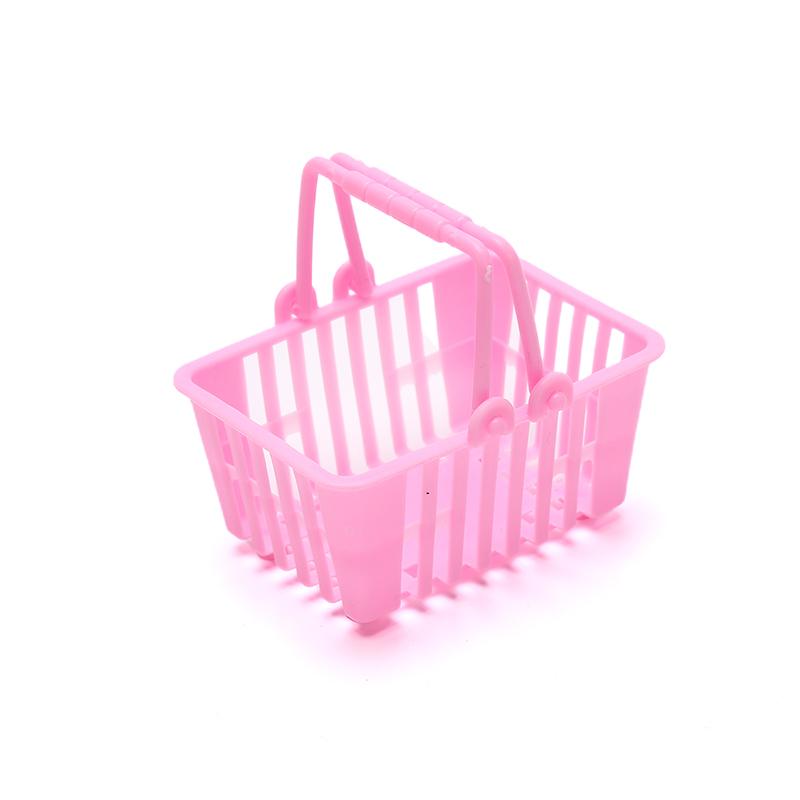 1Pc Dollhouse Miniature Supermarket Shopping Hand Basket Model Accessories