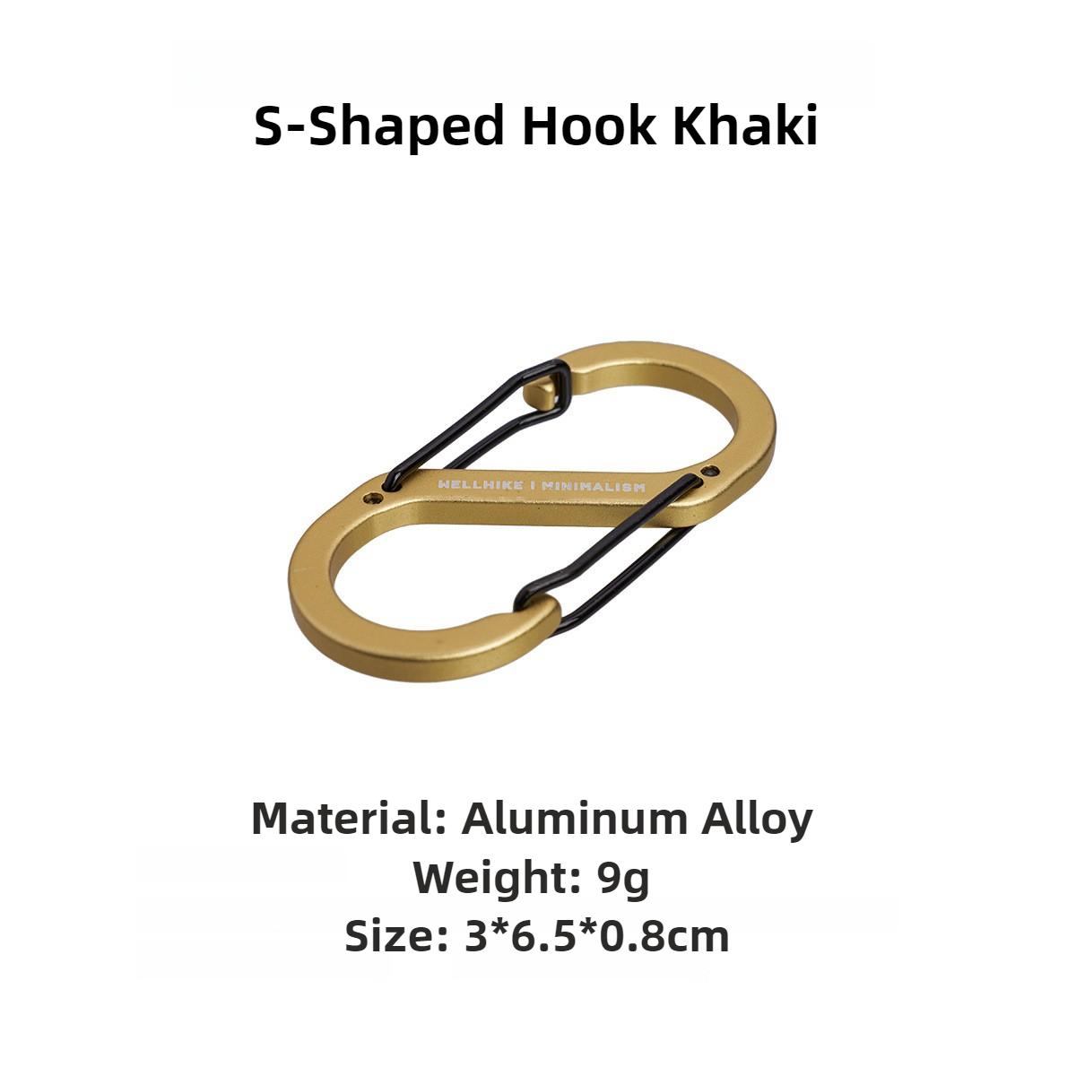

S-образная пряжка для альпинизма с двойной головкой, 8-значная пряжка, многофункциональная пряжка для рюкзака, крюк для кемпинга из алюминиевого сплава хаки