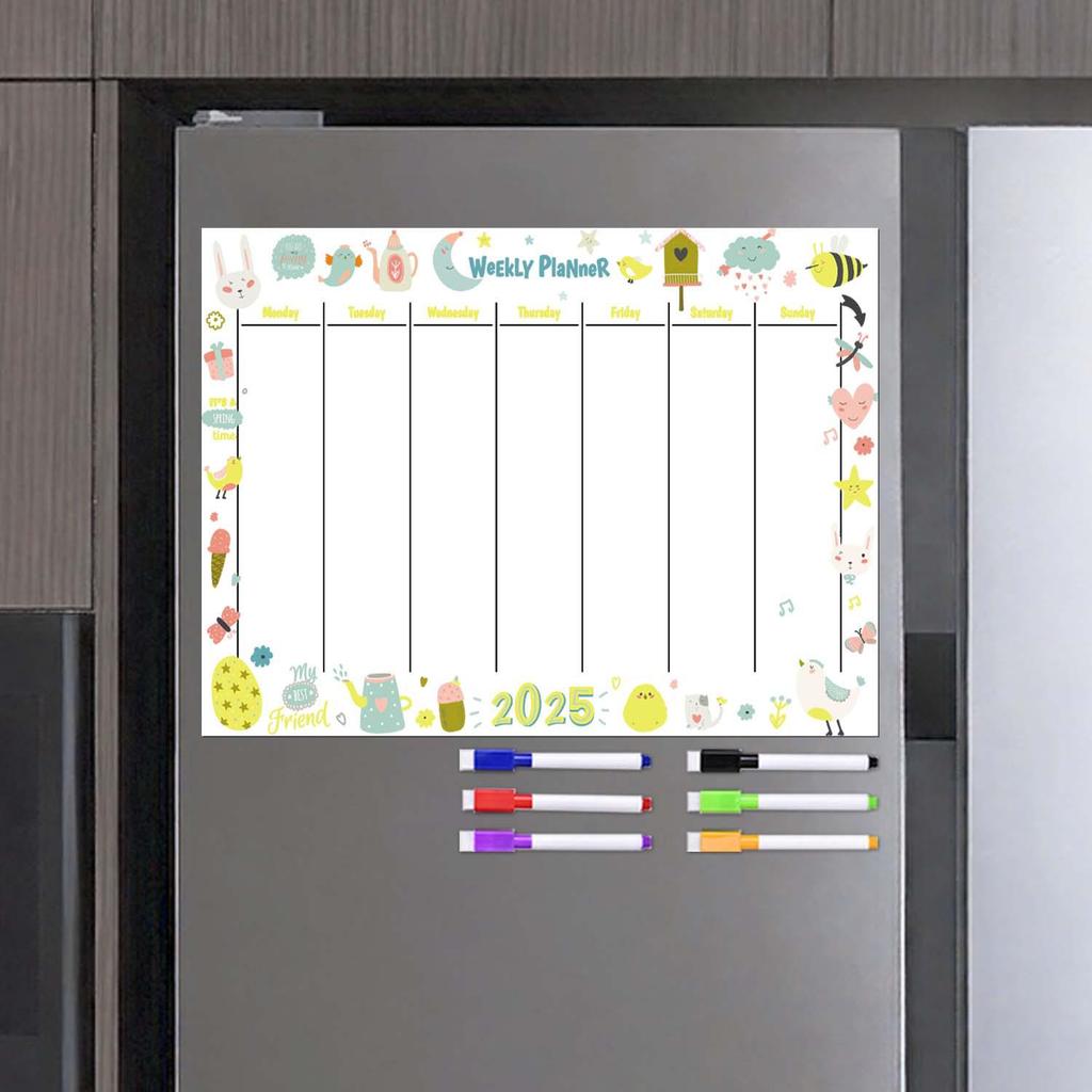 Multi-Style Magnetic Message Board: Wipeable Refrigerator Whiteboard Sticker