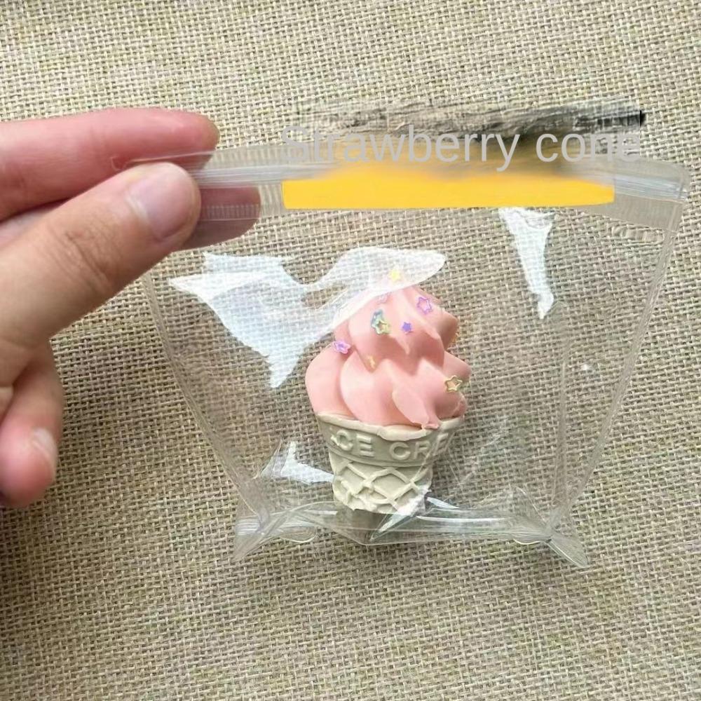 Realistic Ice Cream Cone Squeeze Toy Super Soft Simulation Food Squeeze Bag  Food Play