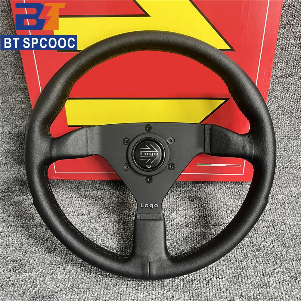 Italy Style v2 12.5inch 13inch 320mm Real Leather Car Steering Wheel JDM Racing Sport Drift Steering Wheel For Logo