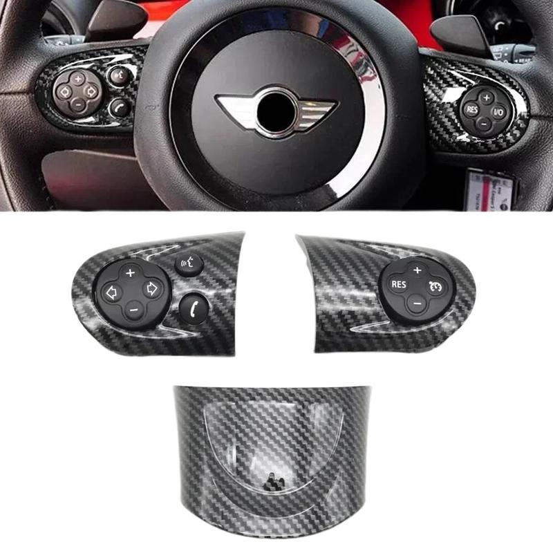 Car Multifunction Steering Wheel Volume Button Cover Cruise Control Plate Switch Trim For BMW MINI Cooper R55 R56-R61 2007-2014