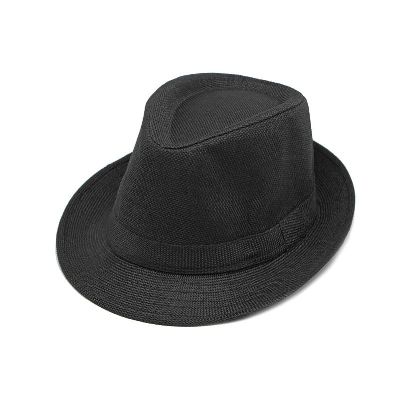 Linen Rolled-Brimmed Jazz Hat Summer British Retro Small Top Hat Outdoor Sun Hat