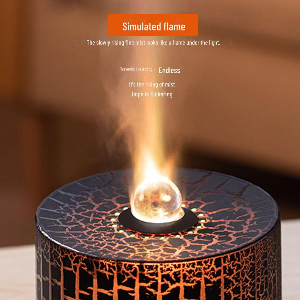 Humidificateur d'aromathérapie transfrontalier: Design Dragon Ball coloré, effet flamme, diffuseur d'huiles essentielles de grande capacité pour la maison.