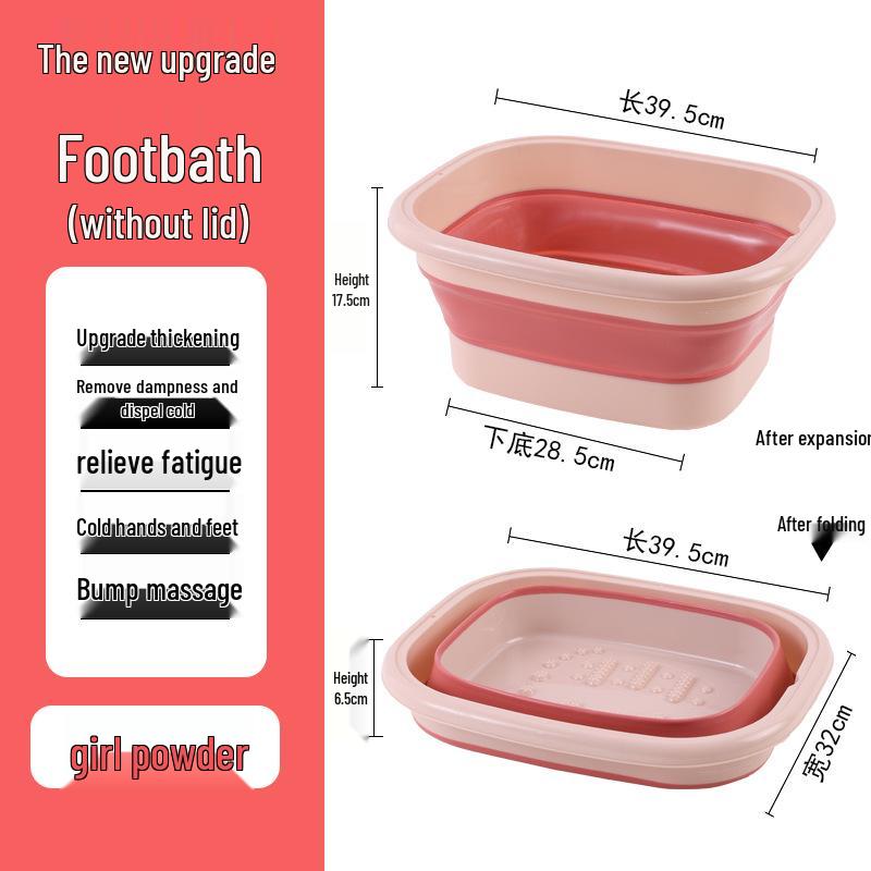 Zusammenklappbares Fußbadbecken mit Deckel für den Heimgebrauch - Fußbad, Massage, Gesundheitspflege, Kalte Gebärmutter-Therapie, Überknöchelige Wäsche