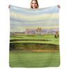 Royal Troon Golf Course 18th And Clubhouse Throw Blanket Modern Design Soft Blanket for Home Decor