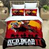 Juego de Ropa de Cama de Moda Red Dead Redemption 2 Individual Twin Full Queen King Size Juego de Cama para Habitación de Niños Juegos de Funda Nórdica Juego de Sábanas