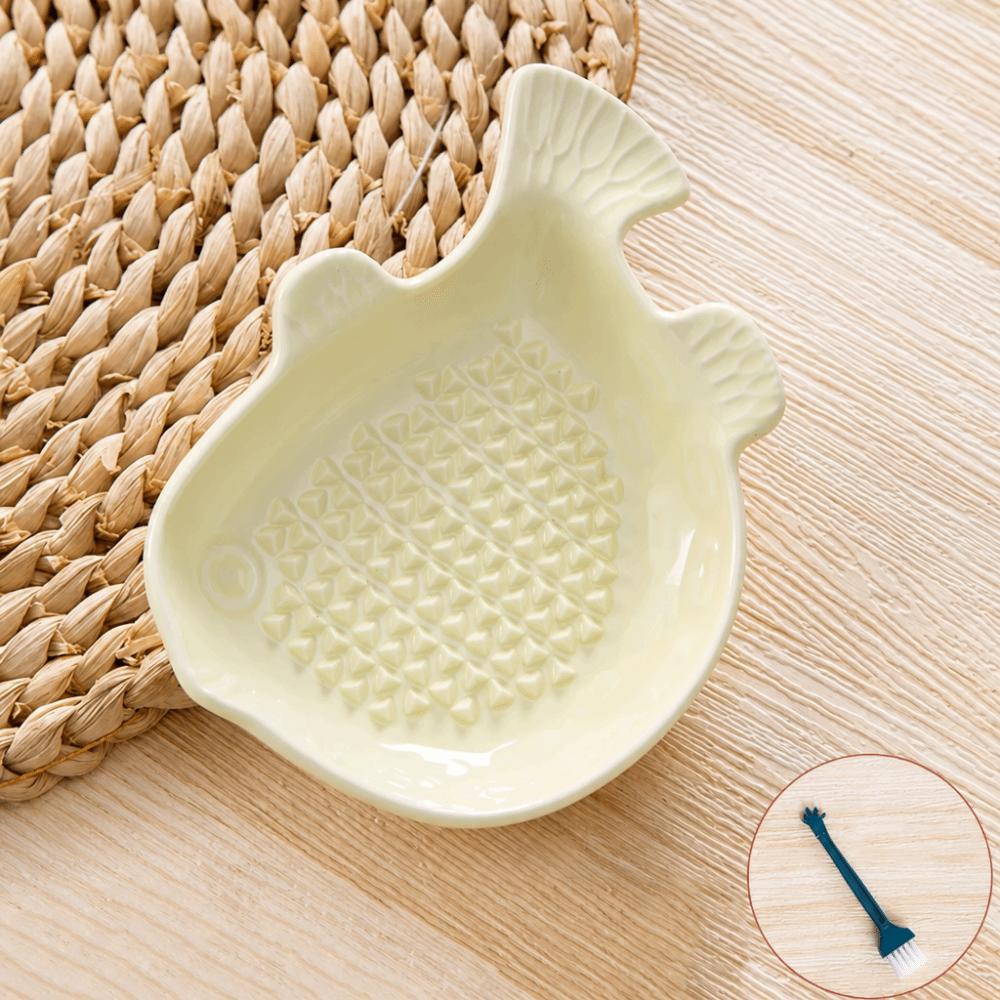 Fish Hand Garlic Ginger Masher Ceramic Seasoning Dipping Dish Garlic Ginger Grater Household