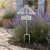 Vintage Lace Umbrella Garden Stake Weather-proof Metal Yard Art Flower Pot Bed Decoration