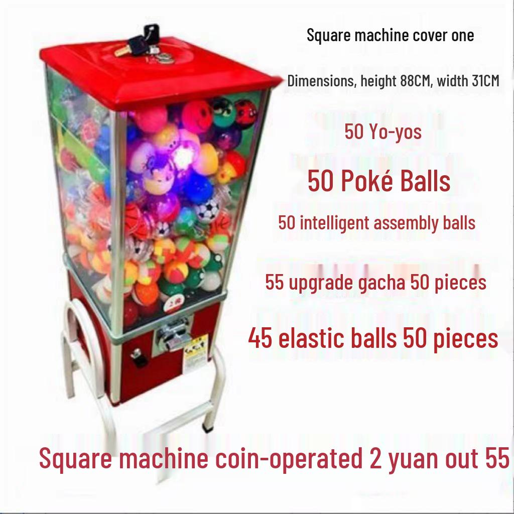 Gashapon Toy Coin-Operated 32mm Bouncy Ball Vending Machine - Amusement Self-Service Unit