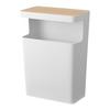 Jitsugyo (Yamazaki) Top Plate Trash Can Square Shape Natural W31 X D17 X H42.5cm RIN RIN Bag Cannot Be Seen Trash Can Side Table 1982