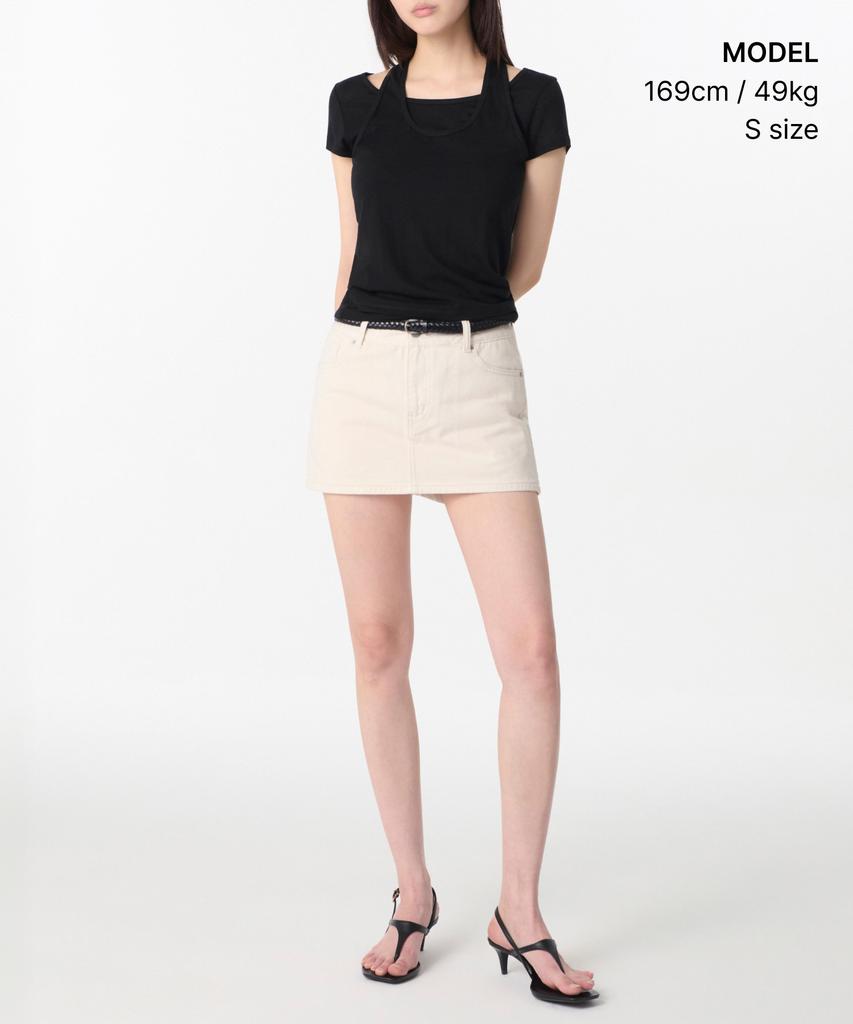 MUSINSA STANDARD WOMAN Women'S Wool Tencel Halter Layered T-Shirt [Black]