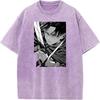 Levi Ackerman Manga Print T Shirt Attack On Titan Streetwear Men Women High Quality Cotton T-shirts Harajuku Retro Washed Tshirt