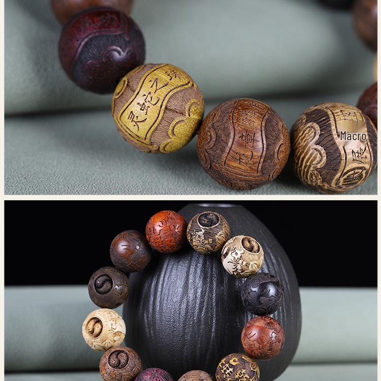 Znamenie zverokruhu Vyrezávané Santalové drevo a Palisandrové drevo Náramok - Unisex Budhistické korálky